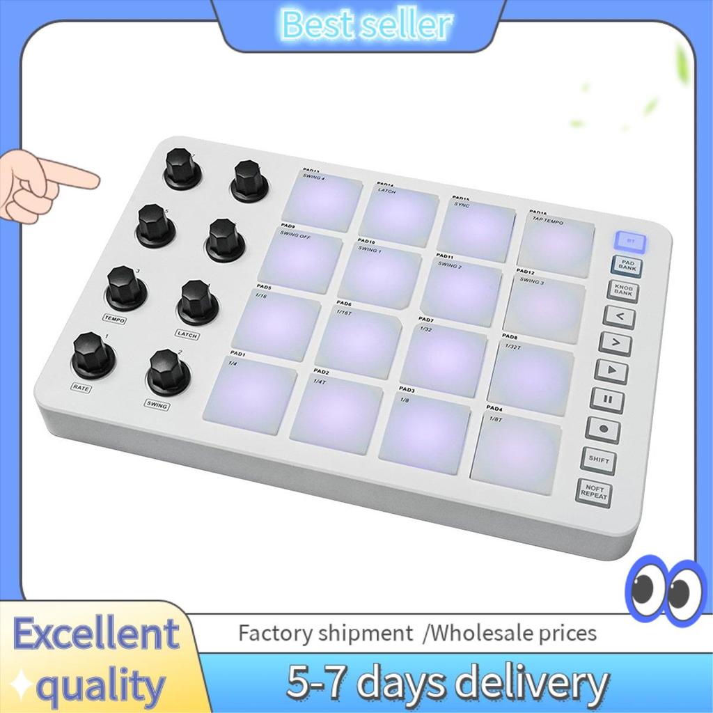 Conjunto De Almofada De Ataque De Controlador MIDI RGB Backlight Teclado Conexão BT Baixa Latência Interface De Saída De