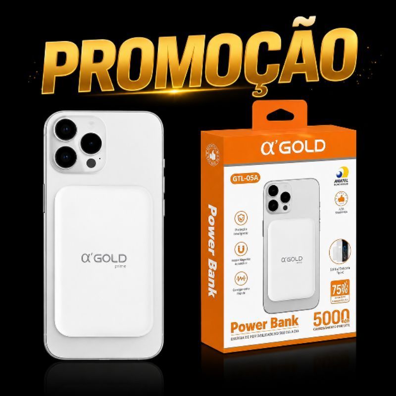 Power Bank carregador portátil 5000mAh marca Gold Promoção!