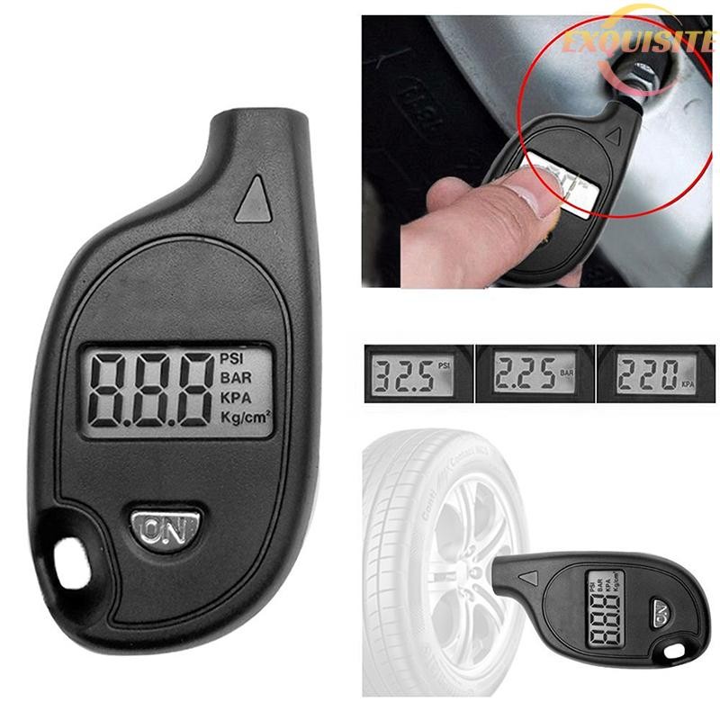 [EL] 1 Pc Medidor De Pneu Display Lcd Digital Pressão De Ar De Carro Auto Motocicleta Alarme De Segurança Chaveiro Estil