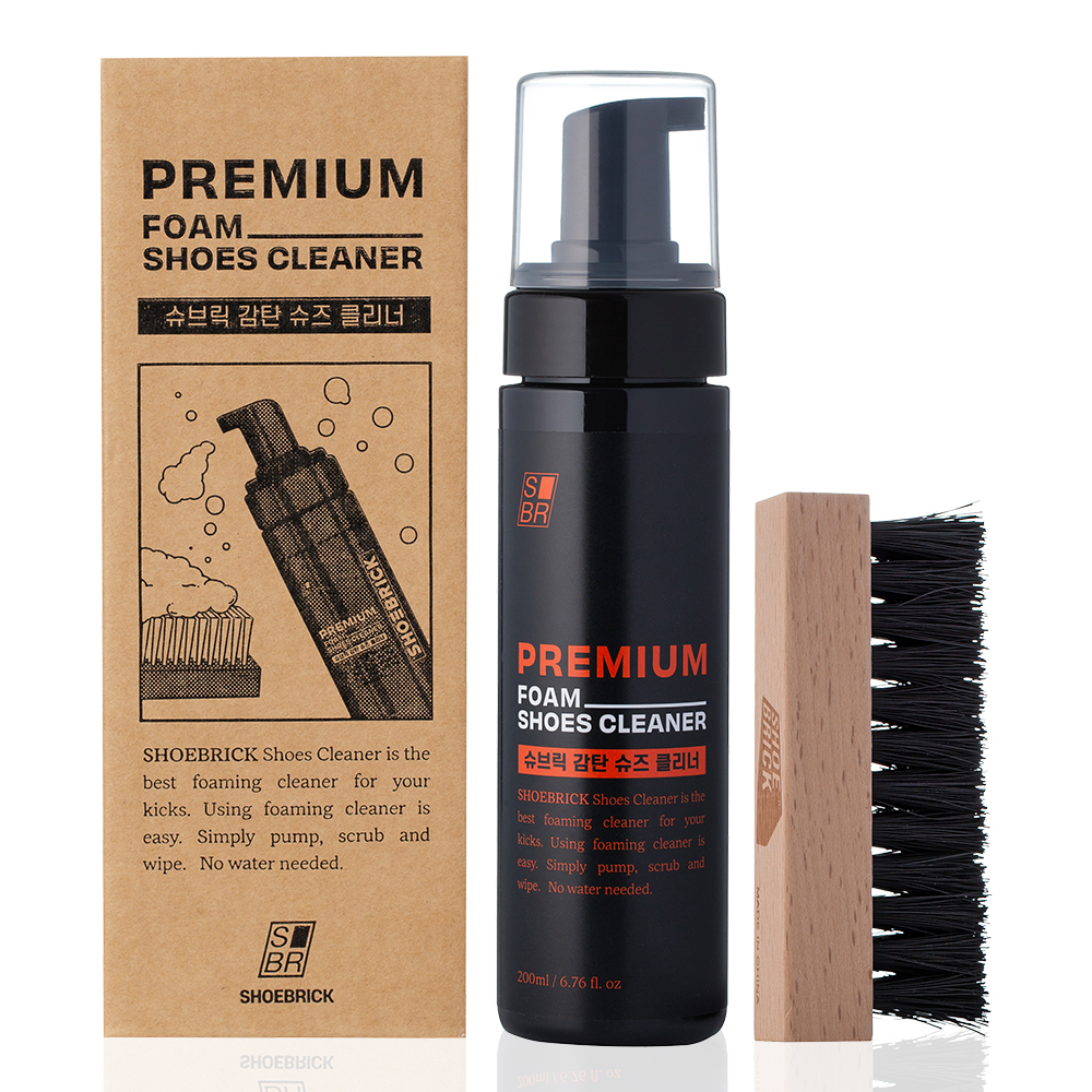 Shoe BRICK Premium Limpador De Sapatos De Espuma 200ml & Brush Set/Care/Kit De Limpeza/Fácil/[Envio Da Coréia]