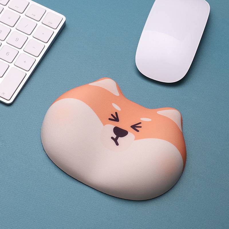 [kaan] Mouse Teclado Proteção De Pulso Almofada De Descanso Shiba Inu Silicone Protetor De Mão Soft Escritório Homens E