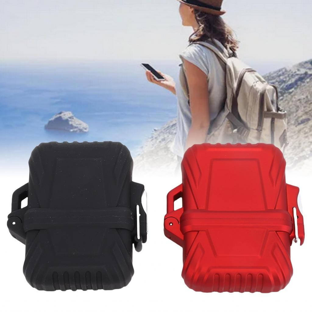 hyhyhy-br 2PCS Outdoor Sport Storage Case  Rain Proof Plastic Keychain Holder Dry Box Protective for Keys Rings
