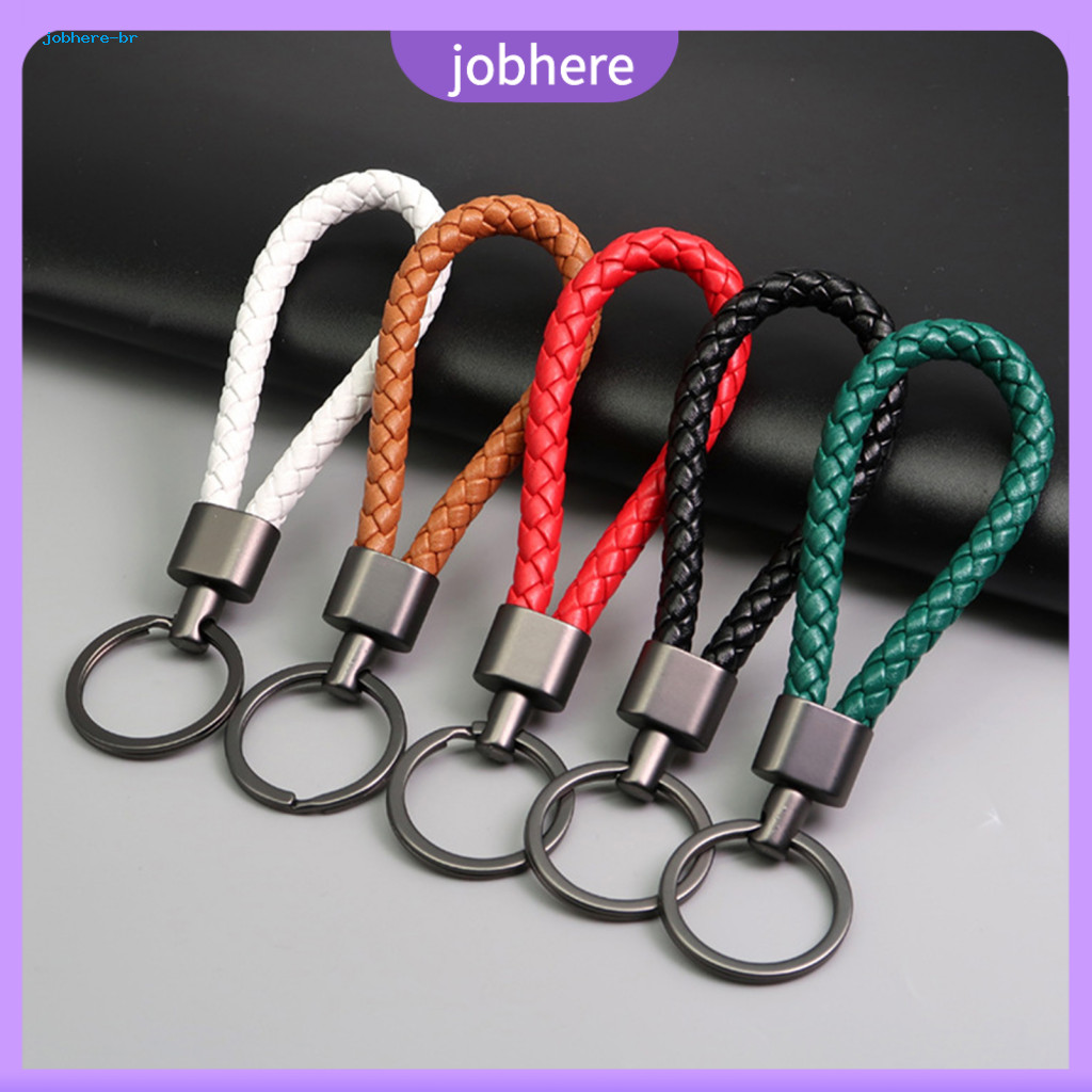 Durable Key Holder Braided Faux Leather Keychain Lanyard with Comfortable Grip Zinc Alloy Buckle Ring – Hanging Rope f