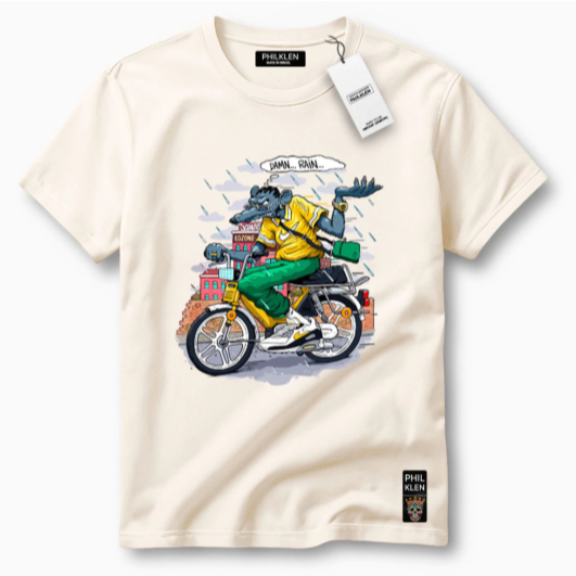 Camiseta Algodão Premium Estampa Design Urbano 'Rush Hour' Masculina 100% Algodão
