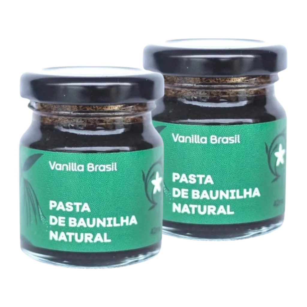 Kit 2 Pastas de Baunilha Natural Gourmet Especial Culinária Confeitaria Doceria Vanilla Brasil 42gr