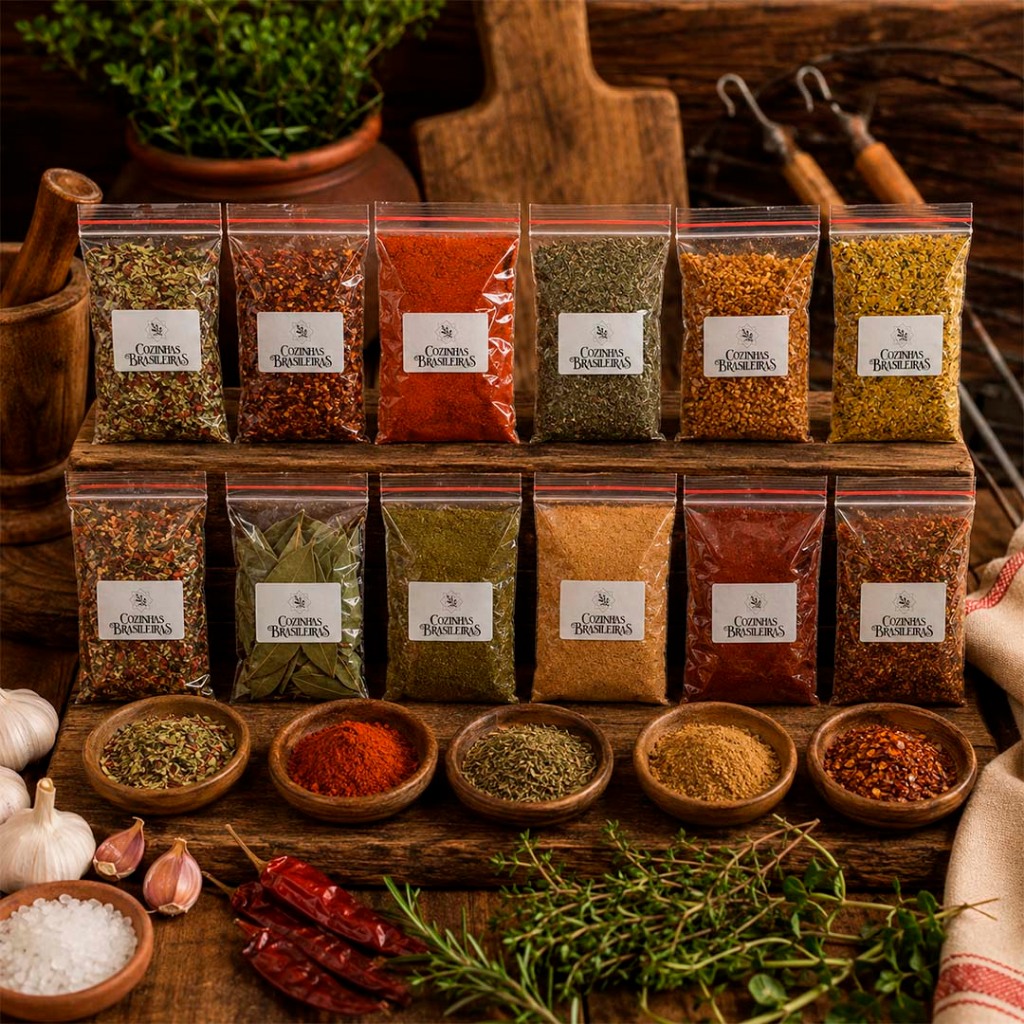 Cozinhas Brasileiras kit temperos especiarias gourmet premium para cozinhar até 710g