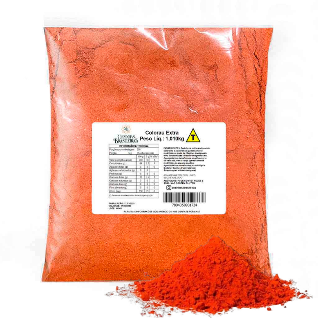 Cozinhas Brasileiras tempero colorau extra urucum natural p/ carnes arroz aves peixe 200g a 1,010kg