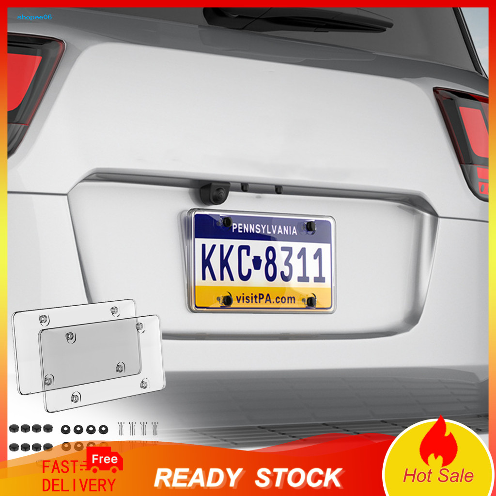 Scratch Proof Car Tag Cover Protective for Tags Unbreakable License Plate Protector with Screw Cap Kit Universal Transpa
