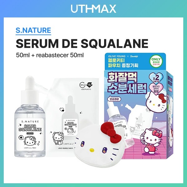 [SNATURE] Sérum Aqua Esqualano 50ml + Recarga 50ml Sanrio Hello Kitty