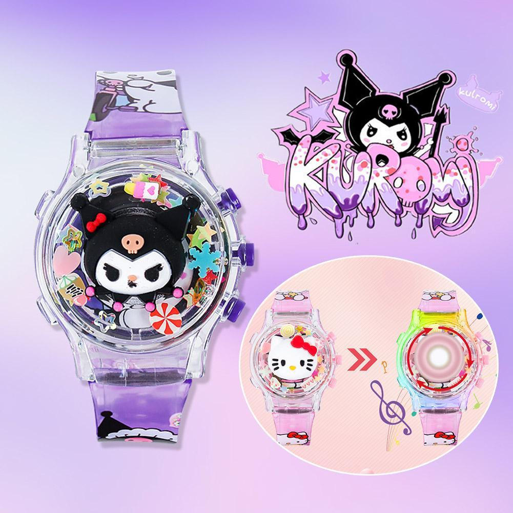 Relógio Sanrio Kuromi Para Crianças Melody/cinnamoroll/stellar/Olá Kitty Watch Meninas Led Z7z2