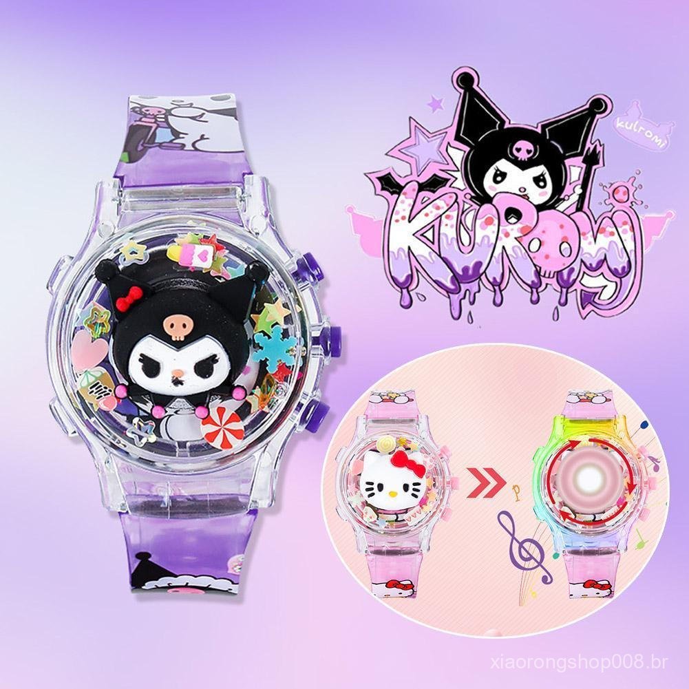 Relógio Sanrio Kuromi Para Crianças Melody/cinnamoroll/stellar/Olá Kitty Watch Meninas Led Z7z2