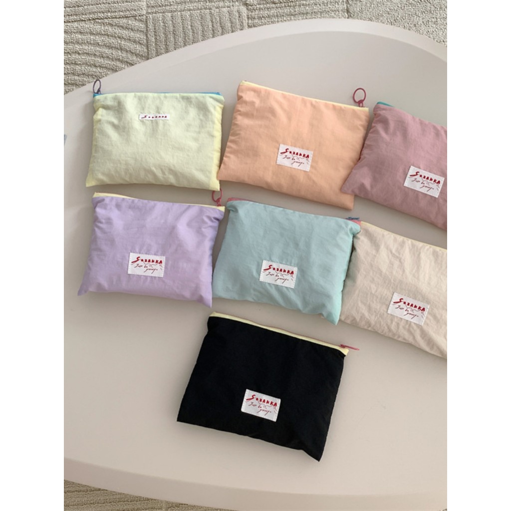 Você saco de madeira primavera verão nova cor Macaron saco cosmético fino saco de armazenamento portátil bonito pequeno