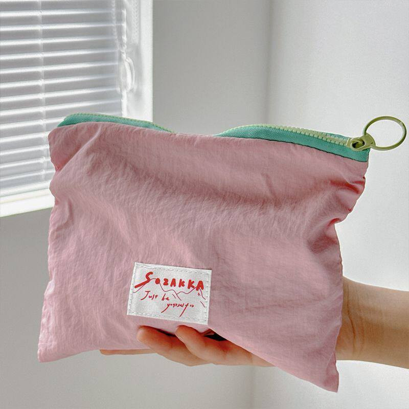 Macaron saco de armazenamento versão coreana ins estilo contraste cor estilo fino bolsa de moedas para fora portátil con