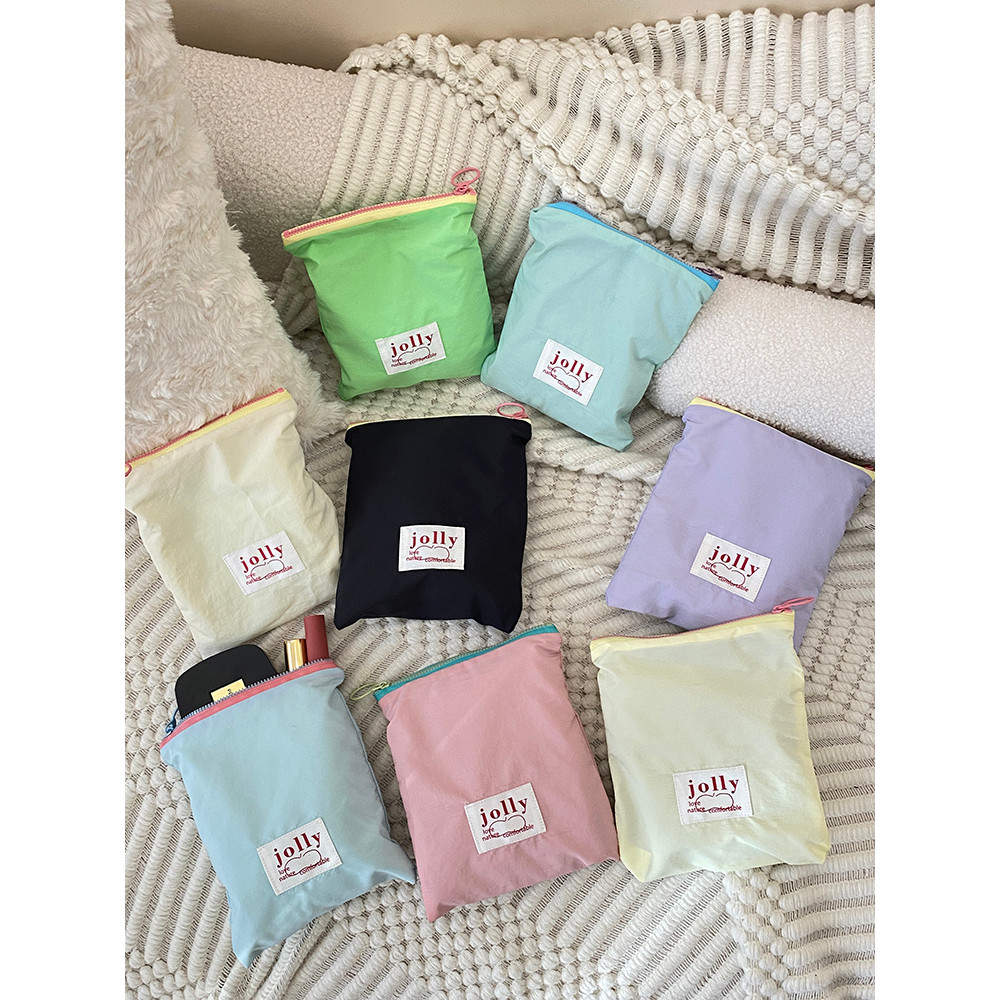 Primavera verão nova cor Macaron saco cosmético portátil bonito pequeno saco moeda bolsa de jóias saco