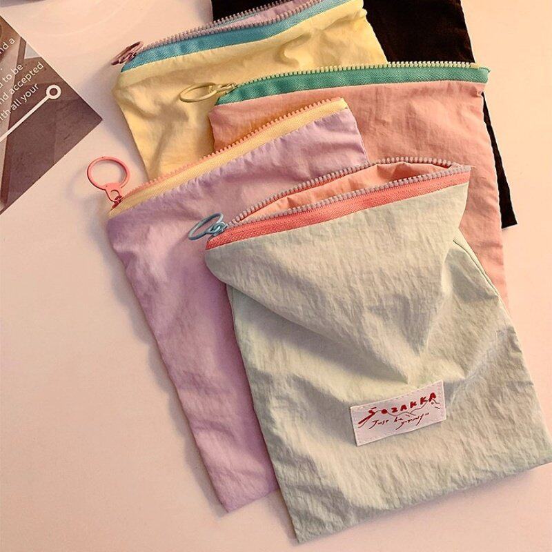 Macaron saco de armazenamento versão coreana ins estilo contraste cor estilo fino bolsa de moedas para fora portátil con
