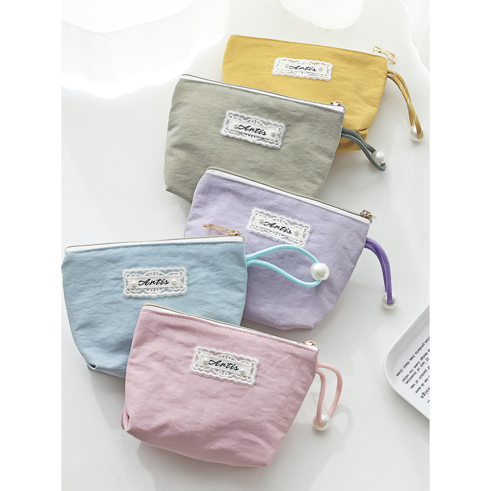 Saco de armazenamento de armazenamento Macaron saco cosmético feminino 2026 novo guardanapo sanitário portátil Mini pequ