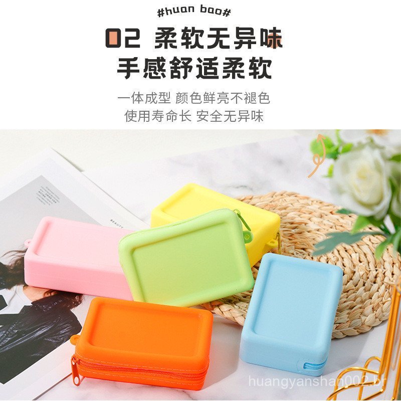 Venda quente Material de Silicone de qualidade alimentar bolsa de moedas saco de armazenamento com zíper Macaron cor est