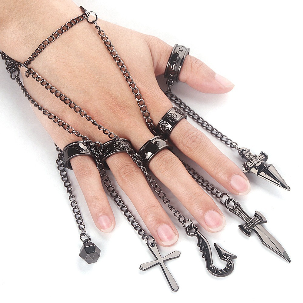 Anime mercadoria caçador em tempo integral pulseira Xiaojie kuura Pika corrente de cinco dedos anime anel cosplay adereç