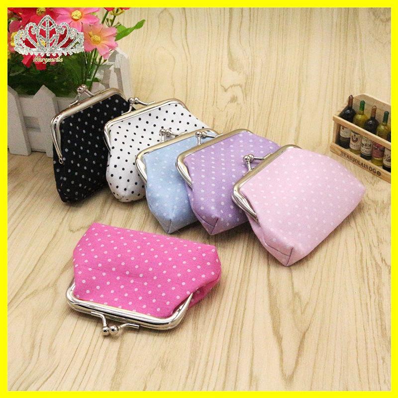 Margu Polka Dot Bolsa De Moedas Feminina Mini Leve Beijo Lo Poeta Para Estudante Chave Fone De Ouvido Lipsti Armazenamen