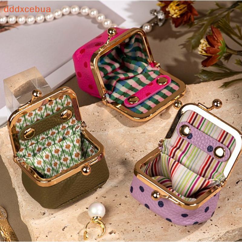 Polka Dot Kiss Lock Coin Purse Couro PU Armazenamento De Itens Pequenos