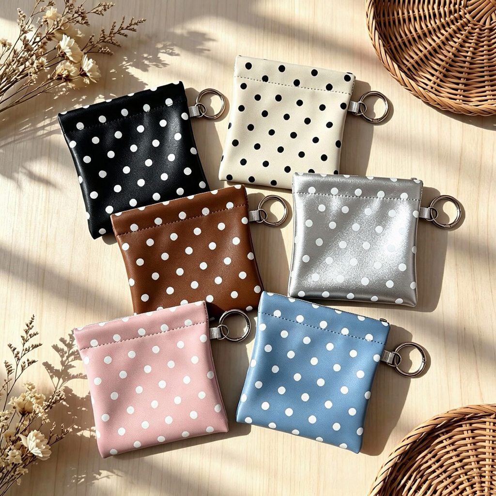 Saco de armazenamento de estilhaços Polka Dot moeda bolsa batom saco de Material do plutônio saco de armazenamento de ca