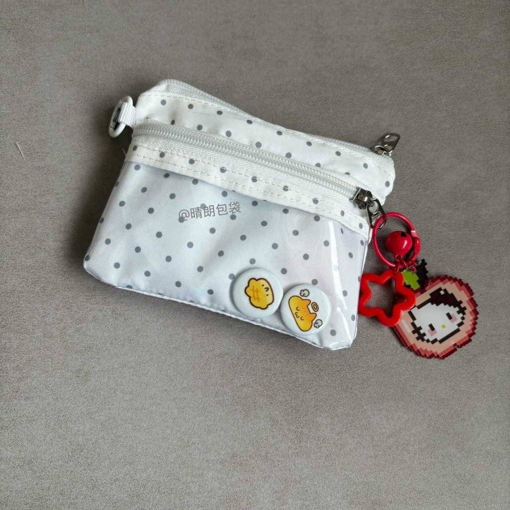 Polka Dot Mini Coin Purse Carteira De Cartão Portátil Com Zíper Bolsa Para Meninas E Mulheres Item Pequeno