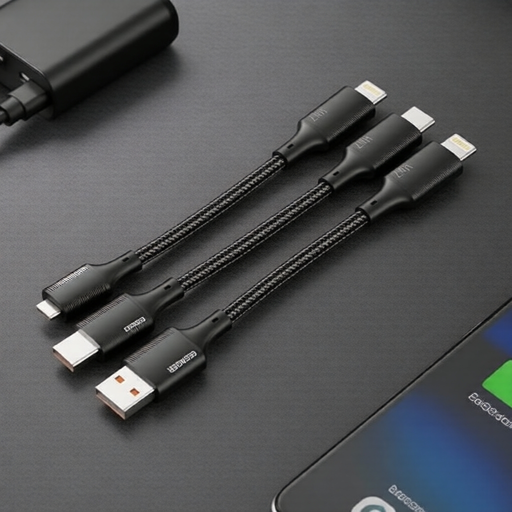 Essager Cabo de Dados USB Tipo C 3 em 1 100W 7A, Multi Plug para iPhone/Samsung/Huawei/Xiaomi