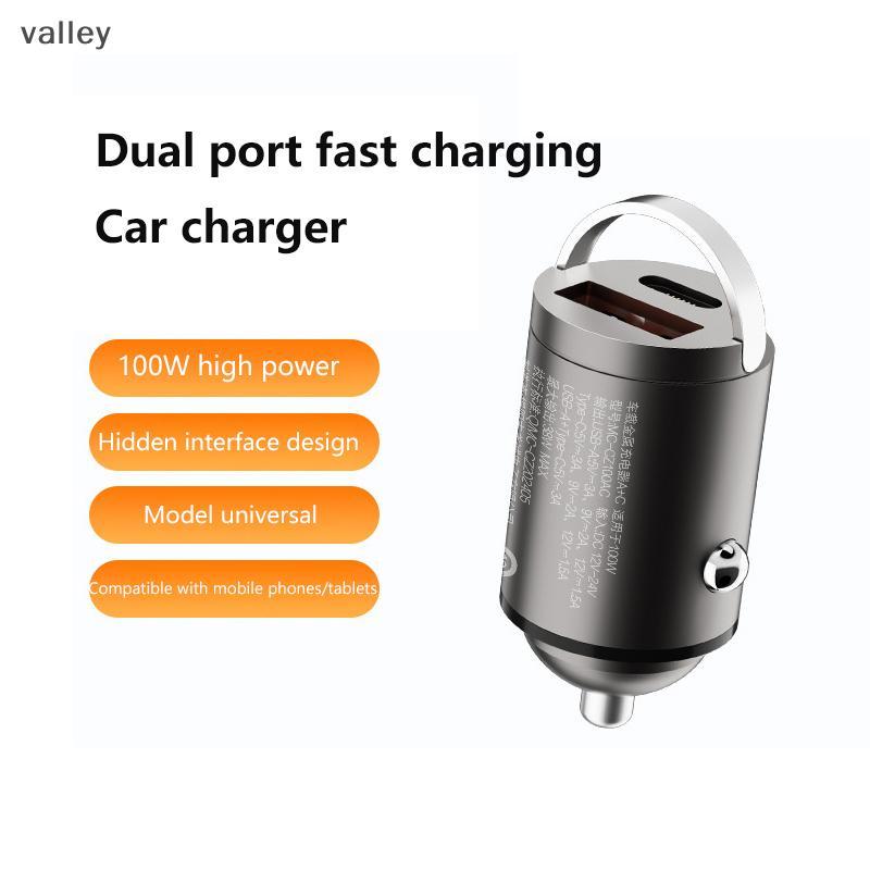 [VLY] Carregador De Carro 100W Adaptador De Carregamento Super Rápido De Porta Dupla Qui Charge PD QC 3.0 Para Huawei [B