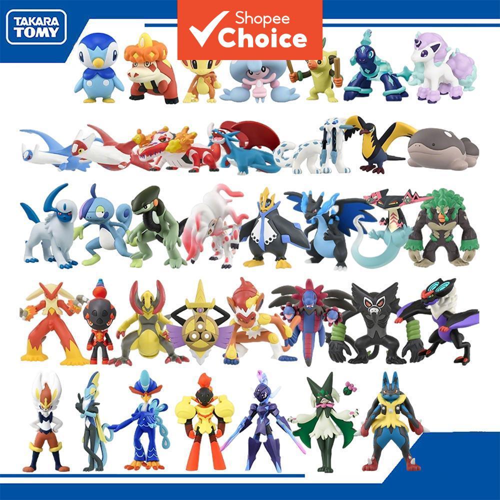 Takara Tomy Pokémon Estatuetas MS-32~MS-60 Série Monster Collection Mega Charizard X Sableye Cinderace Lucario Slowpoke