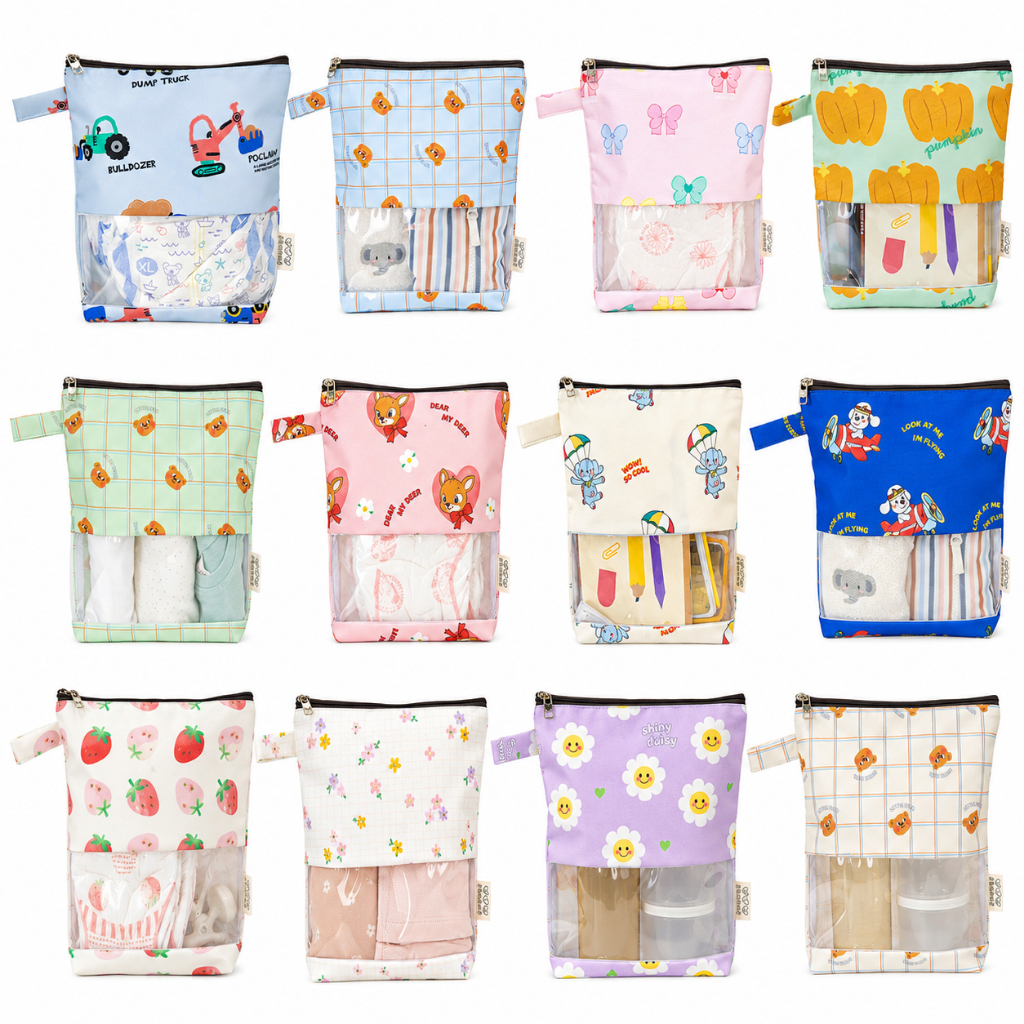 [Semmoms] Bolsa De Fraldas TPU Transparente À Prova D'água Tipo Vertical 12 Opções De Design