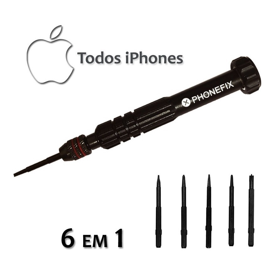 Kit Chaves De Precisao 6em1 Profissional P/ iPhone X Todos