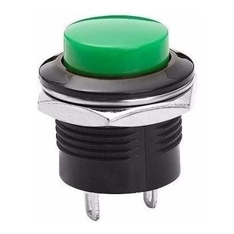 10 Peças - Chave Push Button R13-507 Verde Tipo Start