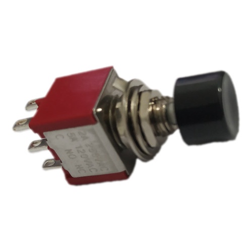 50 Peças - Chave Push Button 6 Terminais Ds-622 Sem Trava Pt