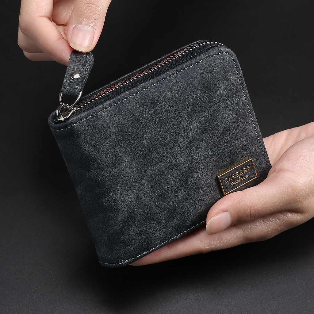 Novo Carteira Zipper Masculina Multi Funcional Estilo Coreano - Porta Moeda e Cartões de Grande Capacidade