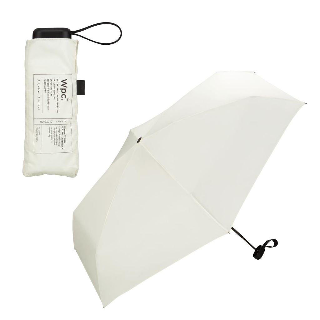 Wpc. Compact Tiny Fold Umbrella - Large 55cm Folding Rain and Shine Umbrella for Men and Women, Stylish Neutral Colors