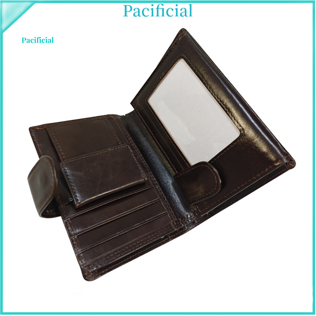Faux Leather Men Wallet Fake Slim Men's Rfid Blocking Bi-fold Minimalist Vintage Front Pocket Credit Card Holder for Tra