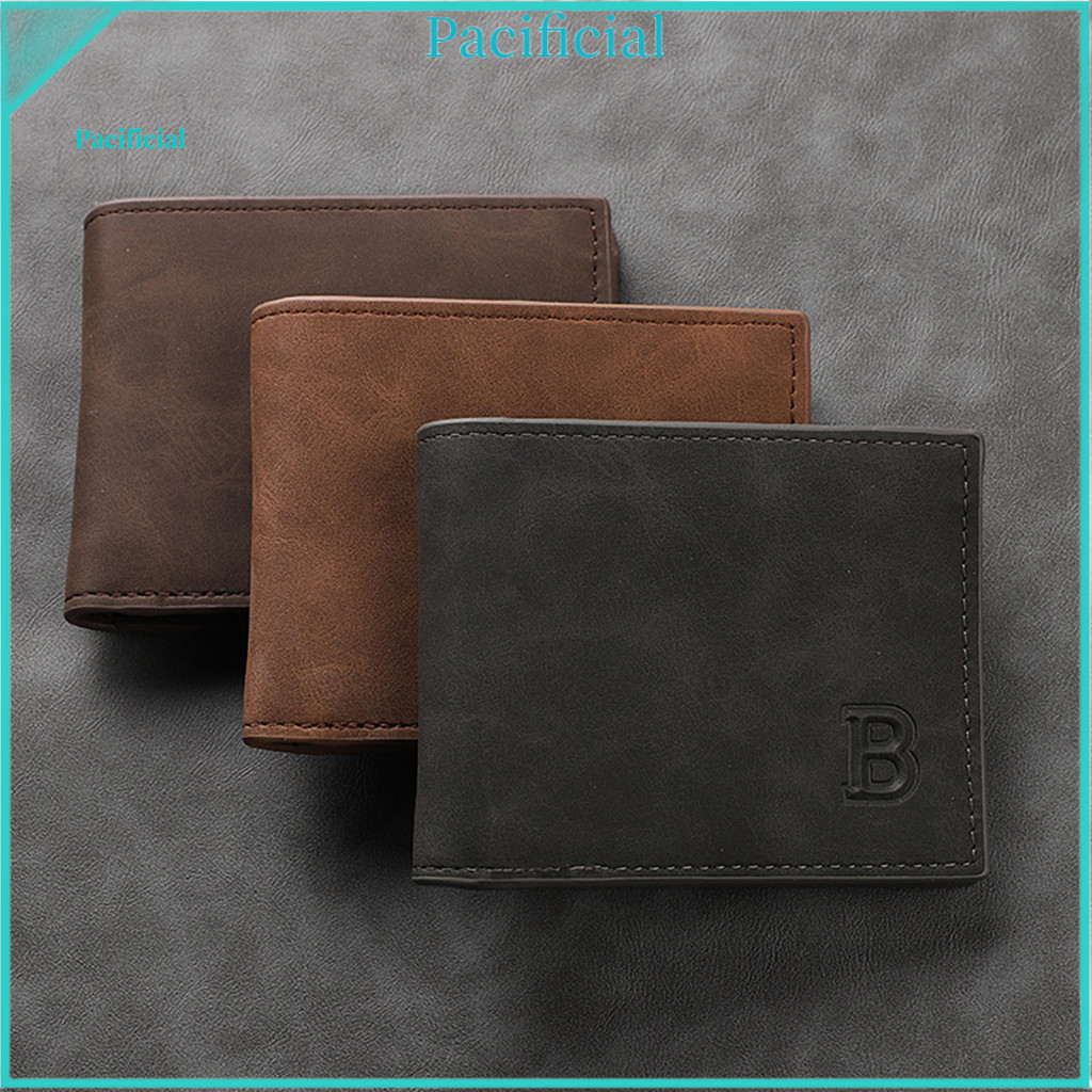 Credit Card Holder Minimalist Wallet Men's Bifold with Zippered Coin Pocket Slim Short for Travel Work and Everyday Use