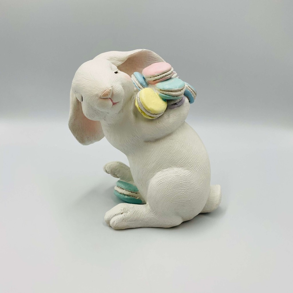 Enfeite Páscoa Coelho em resina Macaron 17x10cm