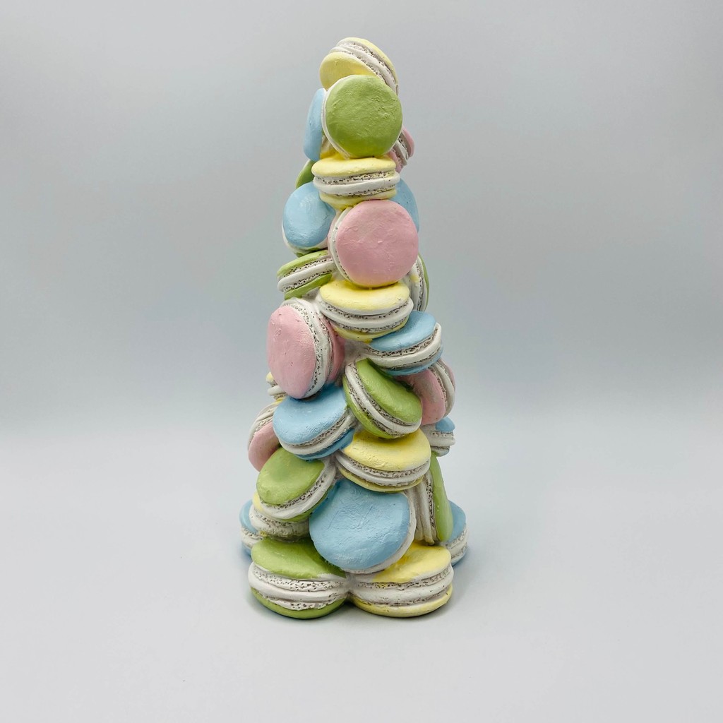 Mini Árvore Macaron em Resina Páscoa Colorido 24x12cm
