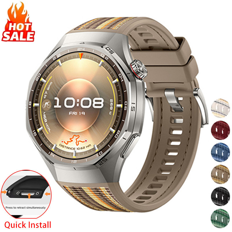 Pulseira De Tecido De Nylon Para Huawei Watch GT6 Pro 46mm Silicone + Tecida Esportes SmartBand Acessórios