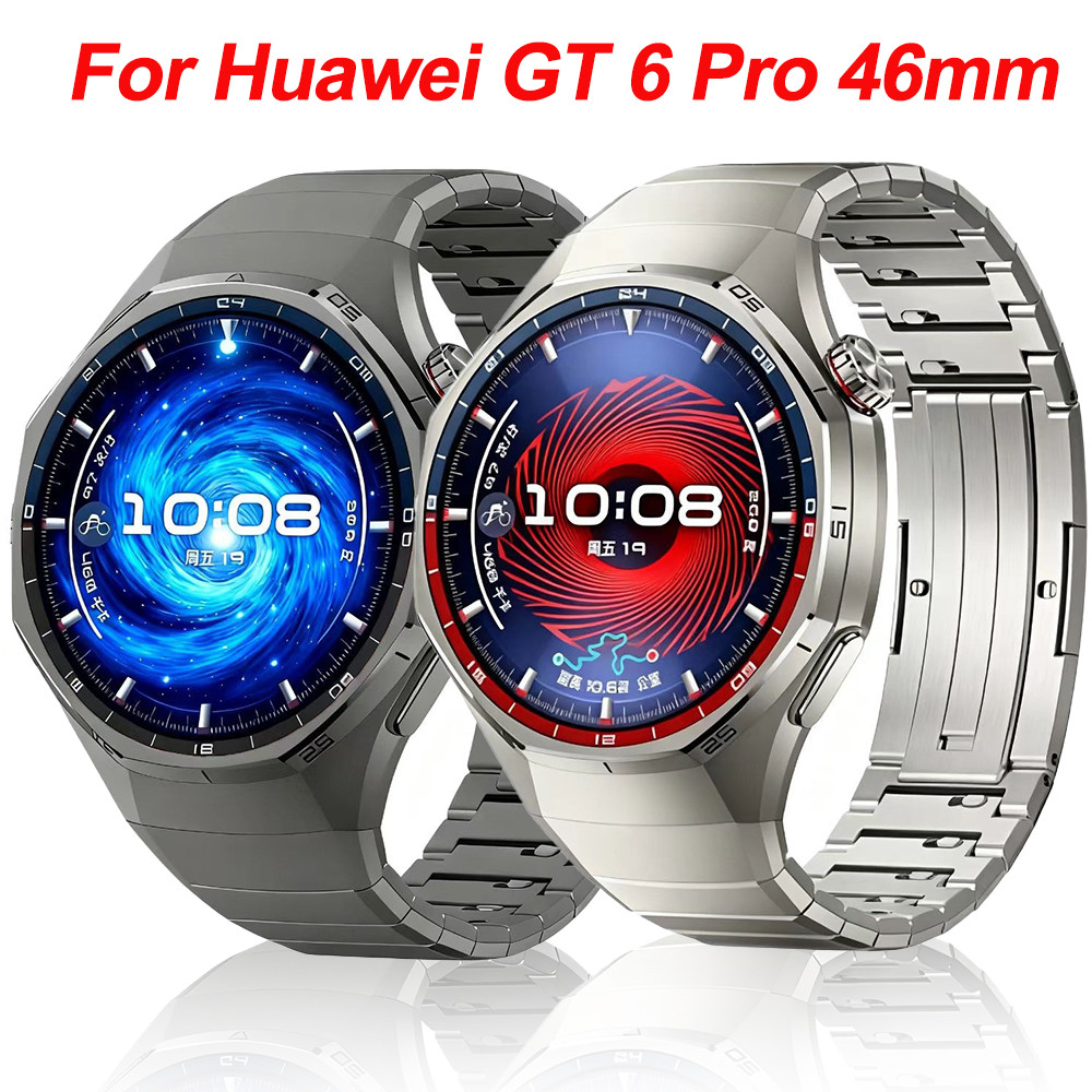 Pulseira De Titânio De Luxo Sem Lacunas Para Huawei Watch GT 6 Pro 46mm Metal GT6 Especializada SmartWatch