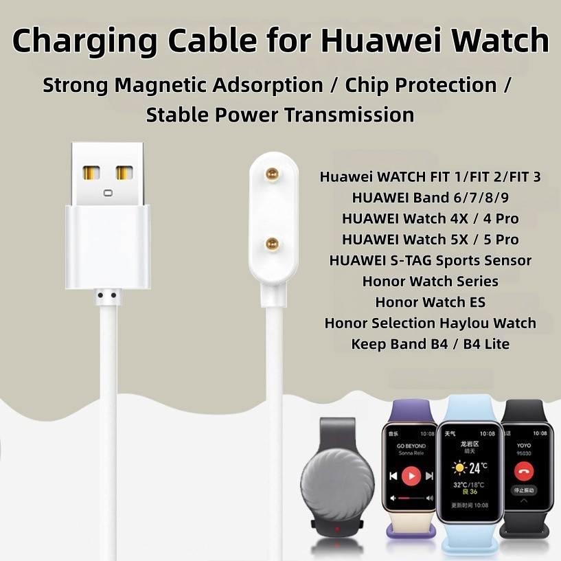 Cabo de Carregamento para Huawei Band 11 10 9 8 7 6, Honor Band, Huawei Watch 5X 5 Pro, Carregamento Rápido em 2,5H, Cor