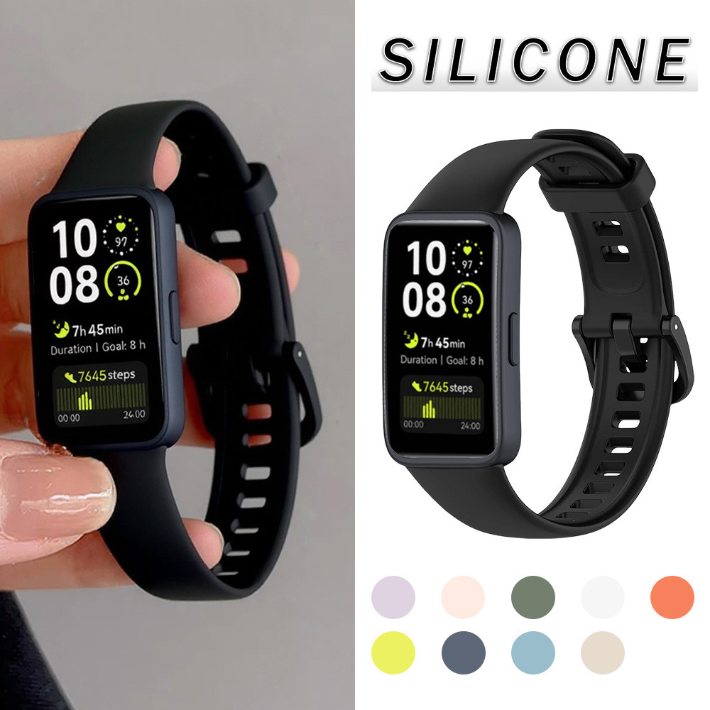 Pulseira Esportiva De Silicone Para Huawei Band 10 9 8 NFC/7 6 6 Pro Cinto De Borracha Macia À Prova D'água Acessórios D
