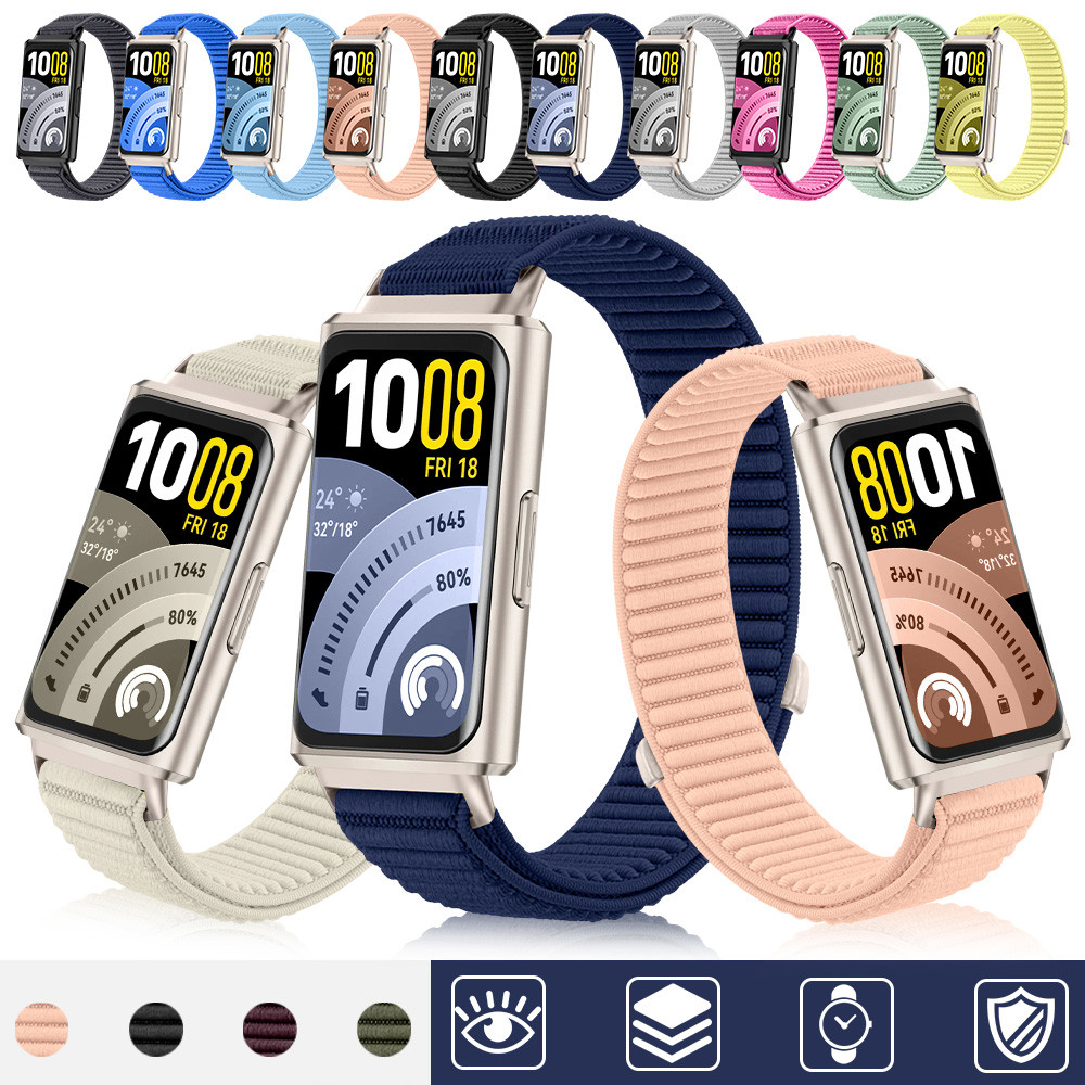 Pulseira Esportiva De Nylon Para Smartwatch Huawei Band 11/11 Pro/10 9 8 Acessórios De Cinto De Repalcimento Respirável