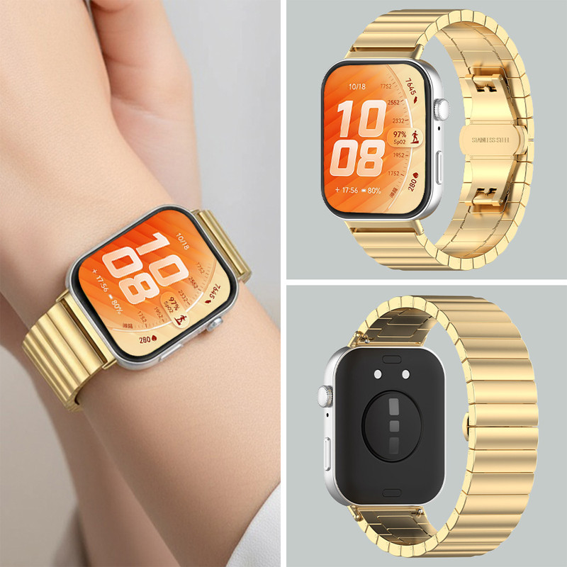Pulseira De Aço Inoxidável Para Huawei Watch Fit 5/Pro Substituível Luxo Metal Band Belt Pulseiras Acessórios Smartwatch