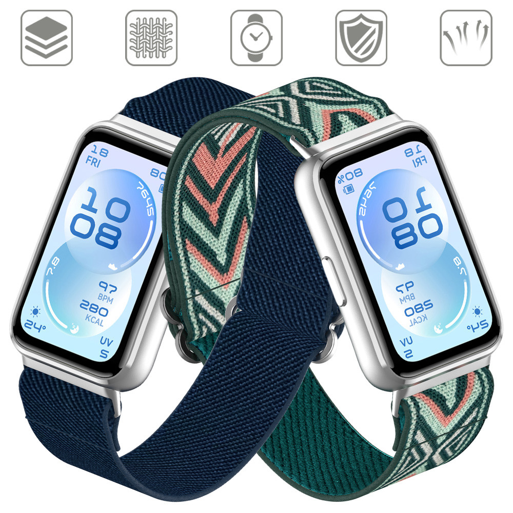 Pulseira Elástica De Nylon Para Smartwatch Huawei Band 11/11 Pro/10 9 8 NFC Sport Pulseiras Ajustáveis Cinto Acessórios