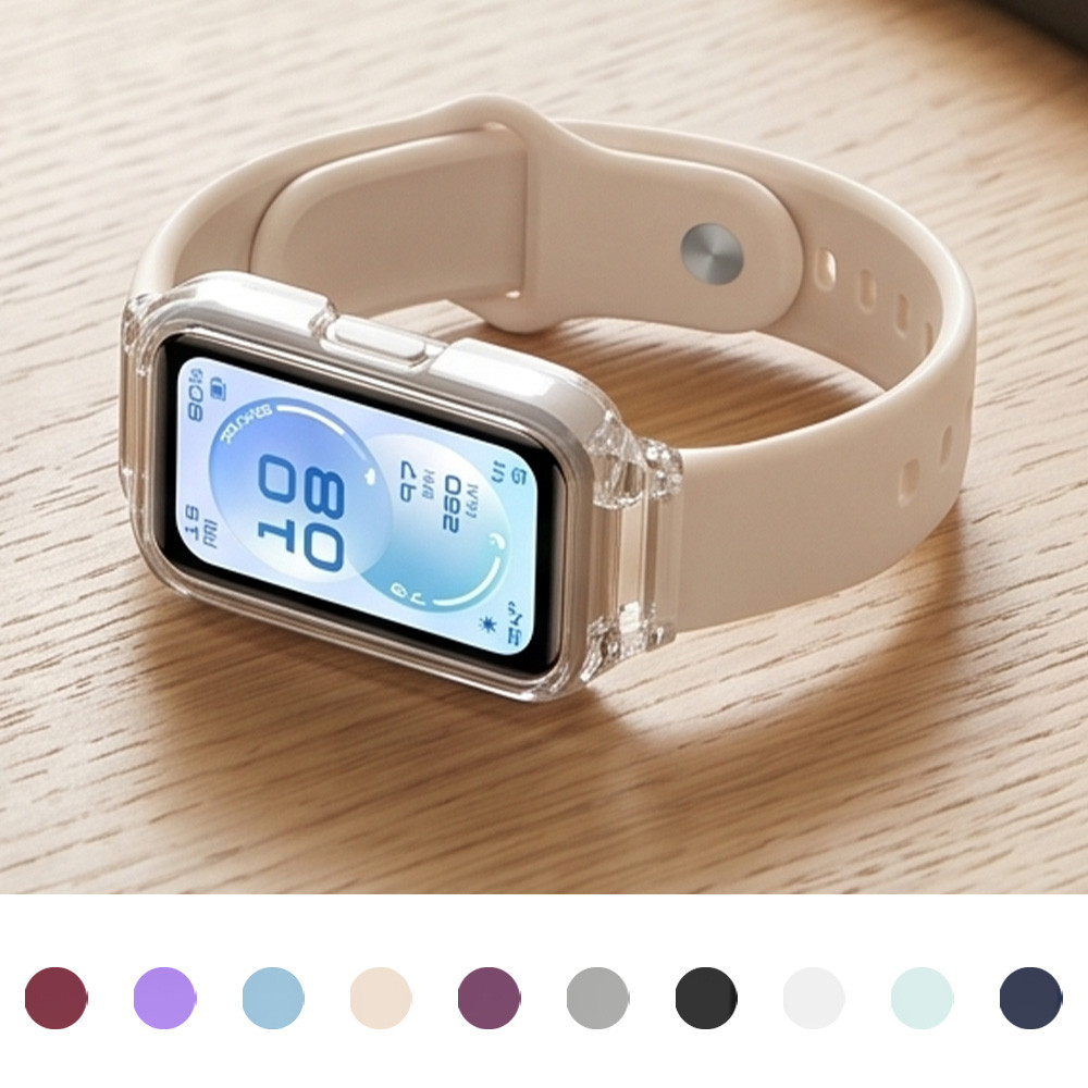 Capa Transparente Para PC Com Pulseira De Silicone Smartwatch Huawei Band 11 11 Pro Polos Cinto Borracha Protetor De Tel