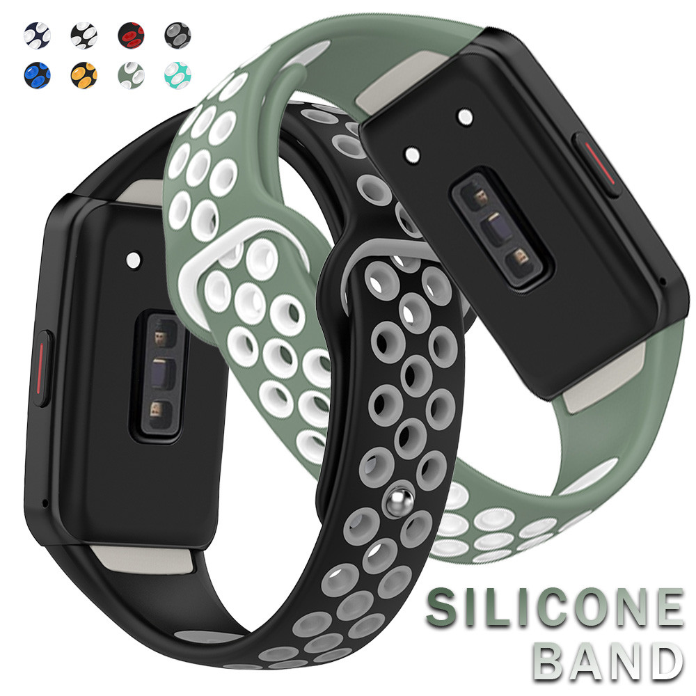 Pulseira Esportiva De Silicone Para Huawei Band 6/6 Pro Cinto Macio Respirável De Borracha Com Furos À Prova D'água Aces