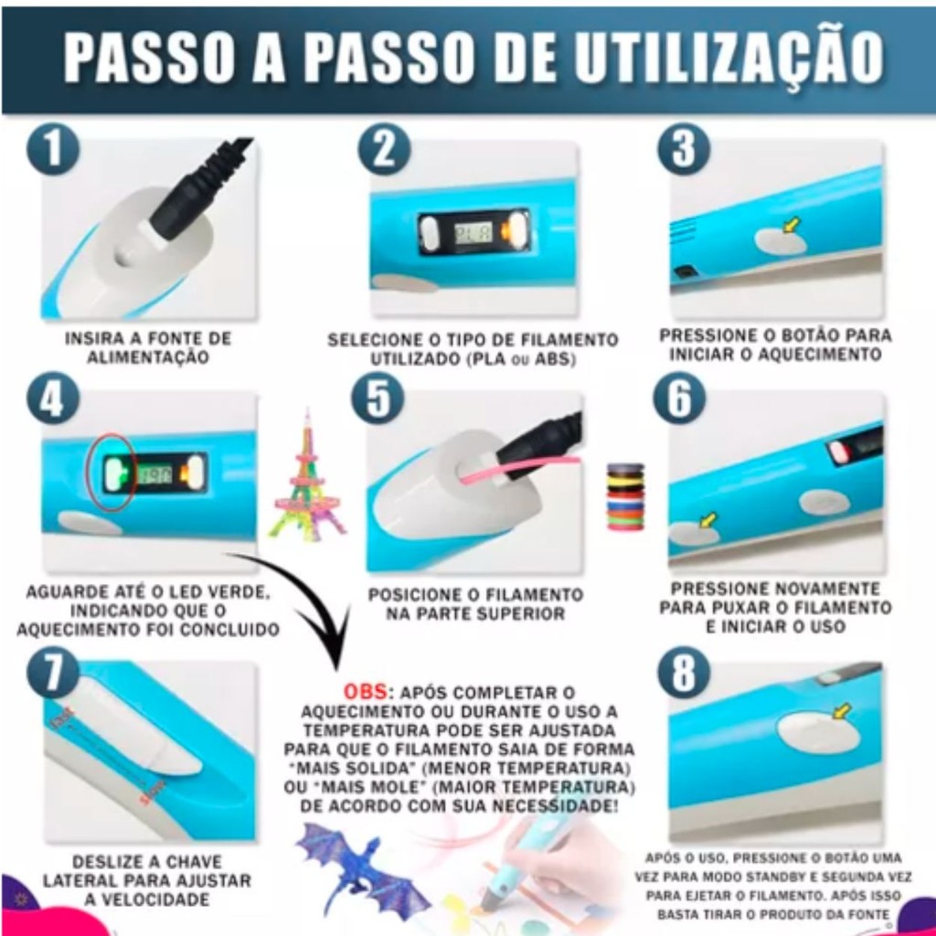 Caneta 3D Mágica: Crie Arte em 3D para Crianças!