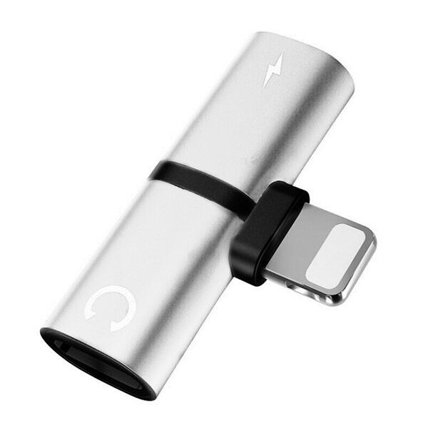 MINI Conector Adaptador ( 2x1 ) Lightning 2 em 1 para iPhone 7 / 7Plus / 8 8Plus / X / Xs / Xs Max - SUPORTA iOS 10 ou acima